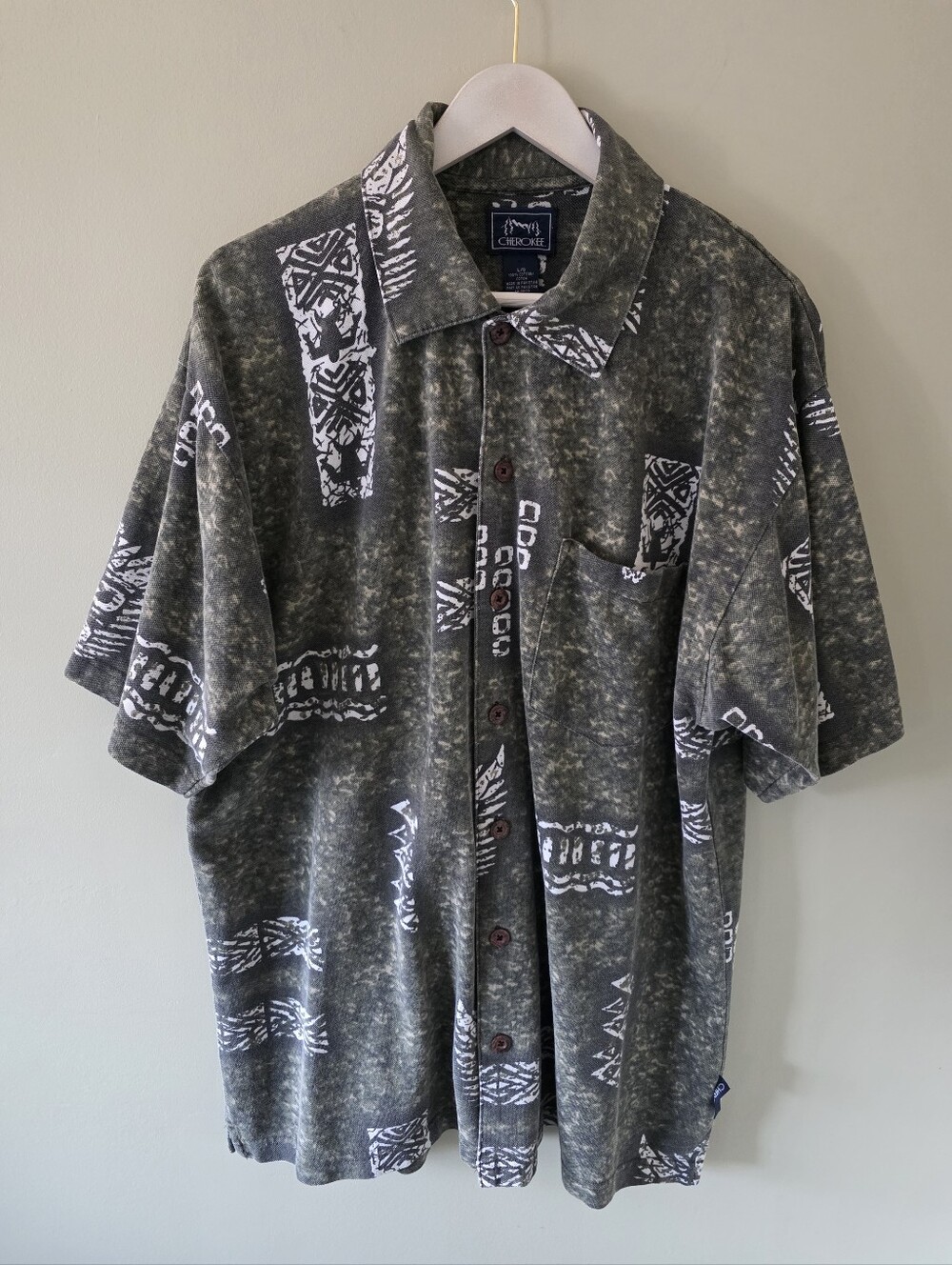 NWOT Cherokee L Vintage 90s Retro Tribal Aztec Southwestern Button Down Shirt